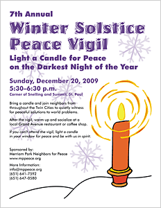7th Annual Winter Solstice Peace Vigil