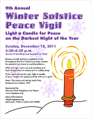 9th Annual Winter Solstice Peace Vigil